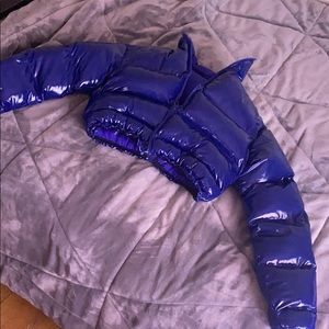 Bubbles crop top coat, mini turtle neck